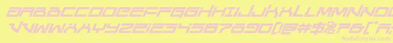 Unitedplanetssemiboldital Font – Pink Fonts on Yellow Background