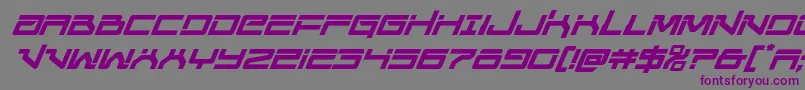 フォントUnitedplanetssemiboldital – 紫色のフォント、灰色の背景