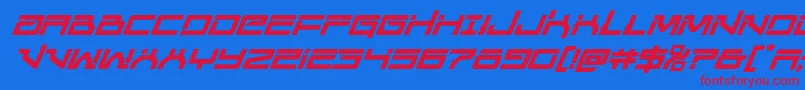 Unitedplanetssemiboldital Font – Red Fonts on Blue Background