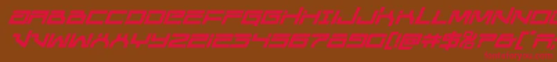 Шрифт Unitedplanetssemiboldital – красные шрифты на коричневом фоне