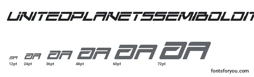 Unitedplanetssemiboldital Font Sizes