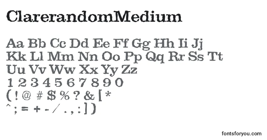 A fonte ClarerandomMedium – alfabeto, números, caracteres especiais