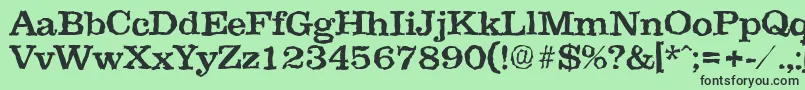 フォントClarerandomMedium – 緑の背景に黒い文字