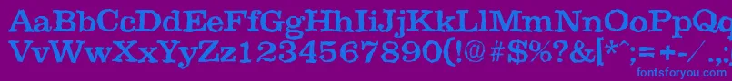 フォントClarerandomMedium – 紫色の背景に青い文字