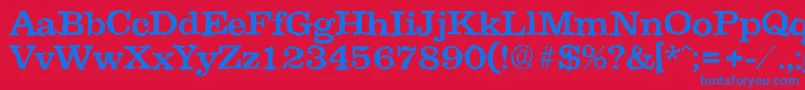 フォントClarerandomMedium – 赤い背景に青い文字