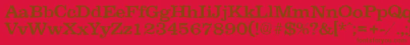 フォントClarerandomMedium – 赤い背景に茶色の文字