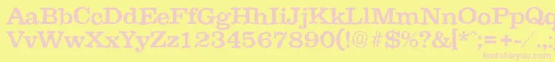 フォントClarerandomMedium – ピンクのフォント、黄色の背景