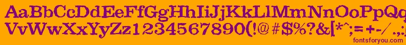 ClarerandomMedium Font – Purple Fonts on Orange Background