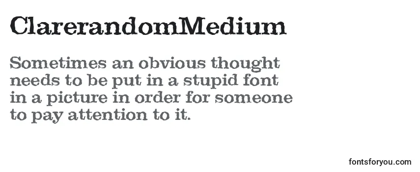 Review of the ClarerandomMedium Font