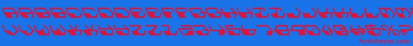 DeranianLeftalic Font – Red Fonts on Blue Background