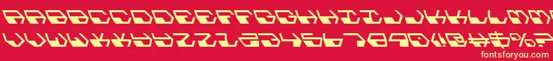 DeranianLeftalic Font – Yellow Fonts on Red Background