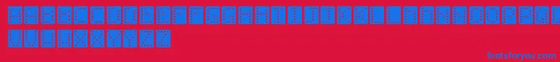 Domino Font – Blue Fonts on Red Background