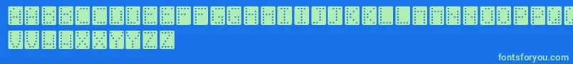 Domino Font – Green Fonts on Blue Background
