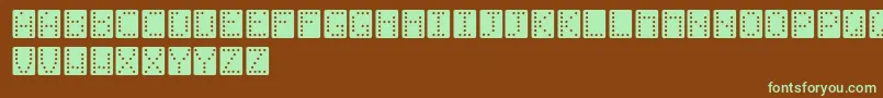 Domino-fontti – vihreät fontit ruskealla taustalla