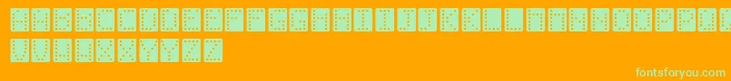 Domino Font – Green Fonts on Orange Background