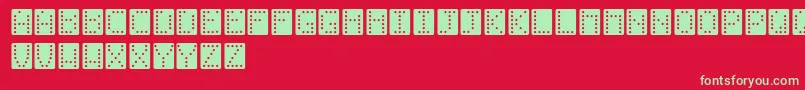 Domino Font – Green Fonts on Red Background