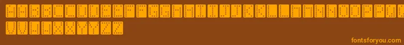 Domino Font – Orange Fonts on Brown Background