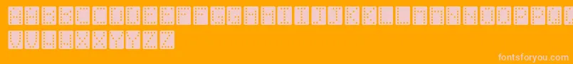 Domino Font – Pink Fonts on Orange Background