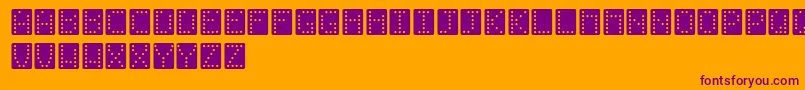 Domino Font – Purple Fonts on Orange Background