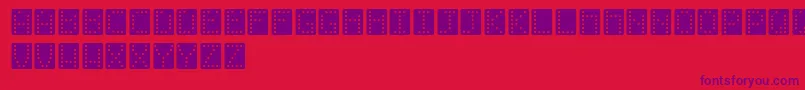 Domino Font – Purple Fonts on Red Background