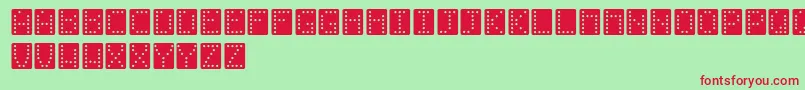 Domino Font – Red Fonts on Green Background