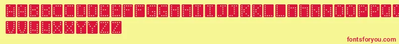 Domino Font – Red Fonts on Yellow Background