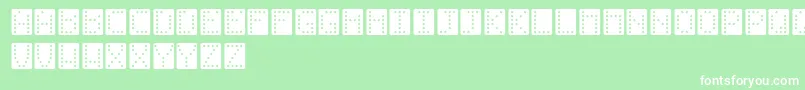 Domino-Schriftart – Weiße Schriften auf grünem Hintergrund