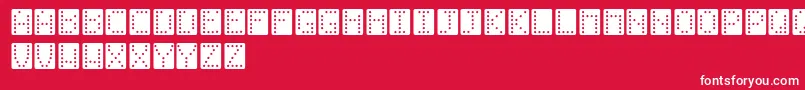 Czcionka Domino – białe czcionki na czerwonym tle