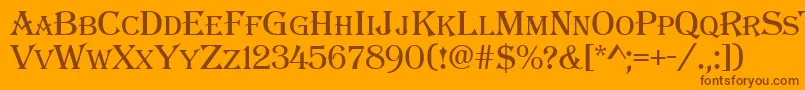Algeric Font – Brown Fonts on Orange Background