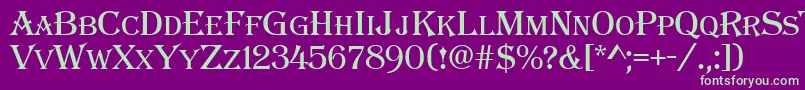 Algeric Font – Green Fonts on Purple Background