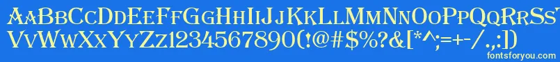 Algeric Font – Yellow Fonts on Blue Background