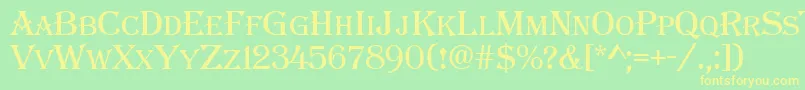 Algeric Font – Yellow Fonts on Green Background