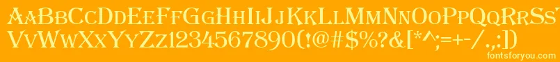 Algeric Font – Yellow Fonts on Orange Background