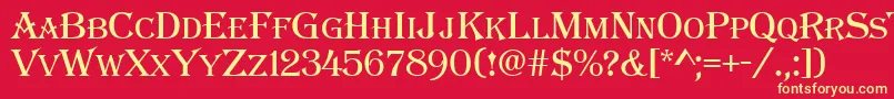 Algeric Font – Yellow Fonts on Red Background