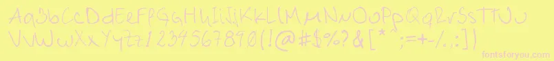 Czcionka Alex – różowe czcionki na żółtym tle