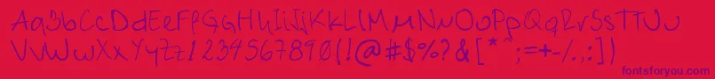 Alex Font – Purple Fonts on Red Background