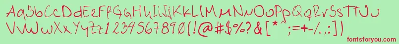 Alex Font – Red Fonts on Green Background