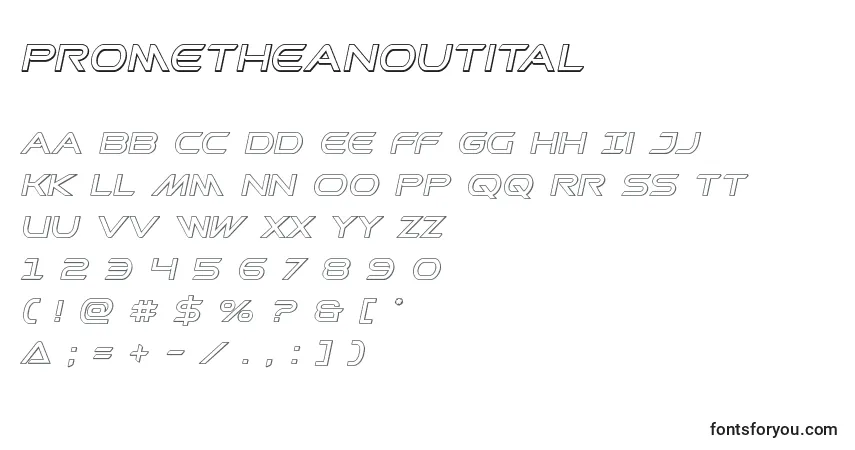 Шрифт Prometheanoutital – алфавит, цифры, специальные символы
