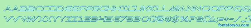 Prometheanoutital Font – Blue Fonts on Green Background