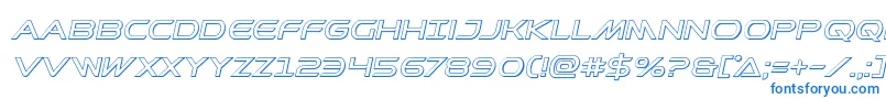 フォントPrometheanoutital – 白い背景に青い文字