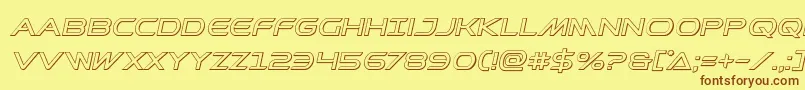 Prometheanoutital Font – Brown Fonts on Yellow Background