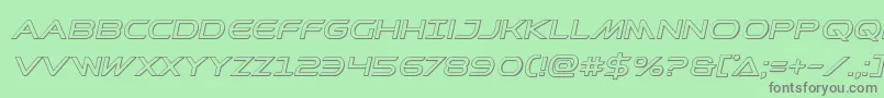 フォントPrometheanoutital – 緑の背景に灰色の文字