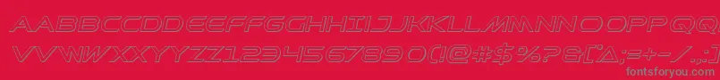 フォントPrometheanoutital – 赤い背景に灰色の文字