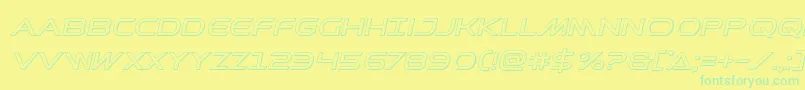 フォントPrometheanoutital – 黄色い背景に緑の文字