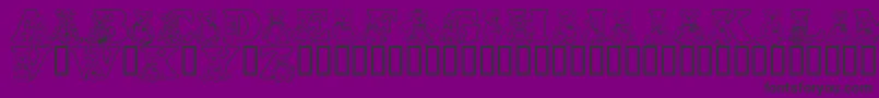 LmsTybears-fontti – mustat fontit violetilla taustalla