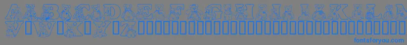 LmsTybears-Schriftart – Blaue Schriften auf grauem Hintergrund