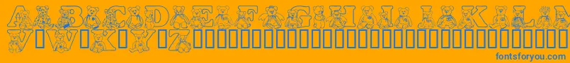 LmsTybears-fontti – siniset fontit oranssilla taustalla