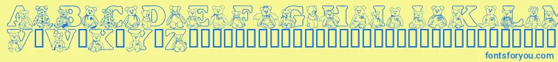 LmsTybears Font – Blue Fonts on Yellow Background