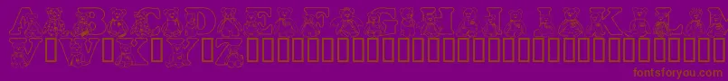 フォントLmsTybears – 紫色の背景に茶色のフォント