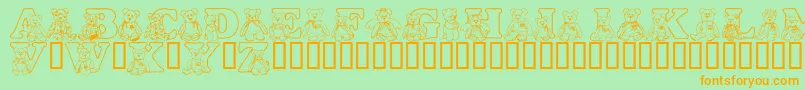 LmsTybears Font – Orange Fonts on Green Background